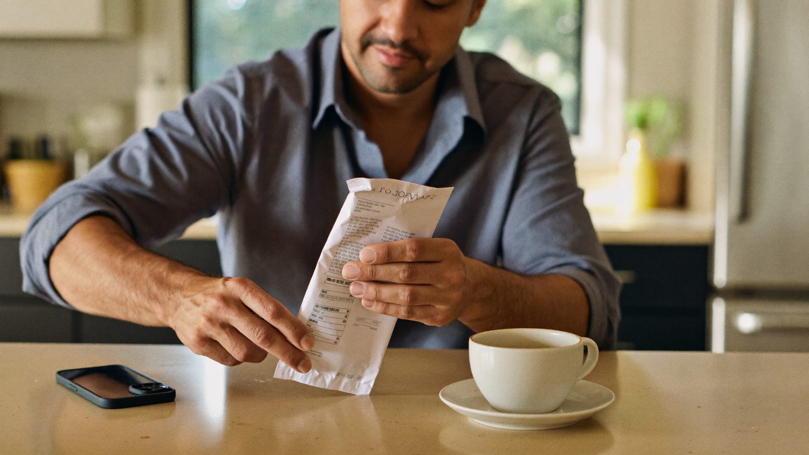 Man comparing snack ingredient list against FDA banned additives list on phone
