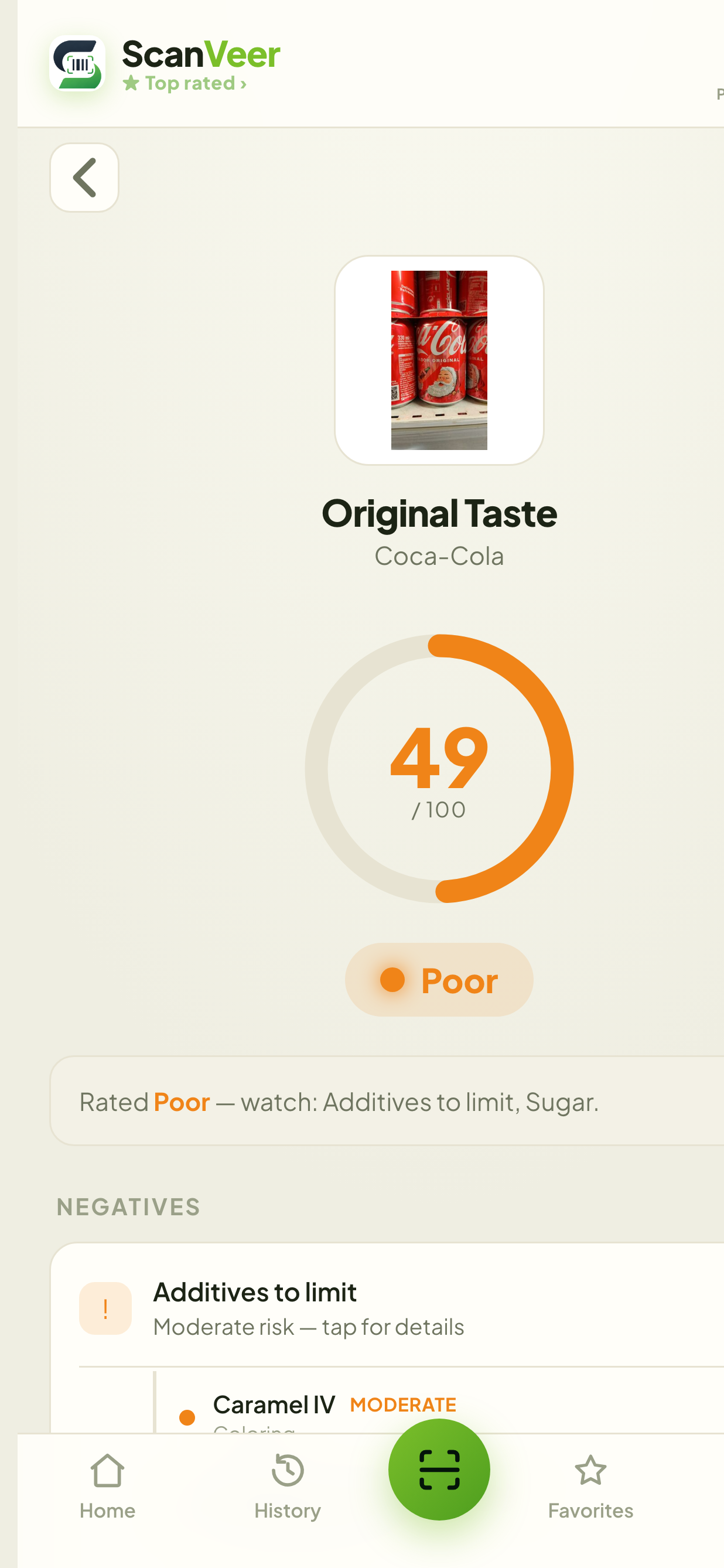 Coca-Cola scored 49