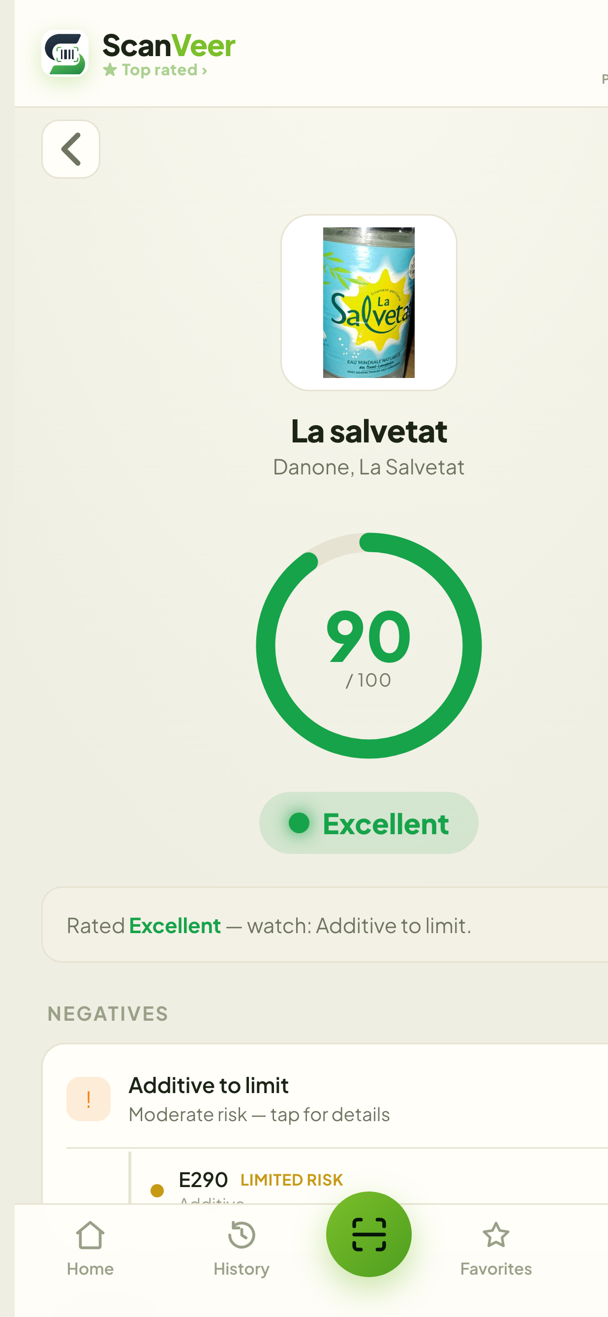ScanVeer app result screen
